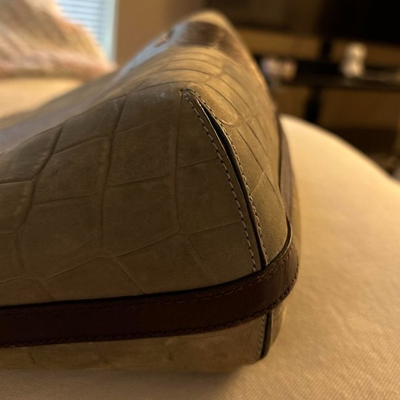 Brahmin Olive Green Suede and Brown Leather purse - Picture 4 of 5